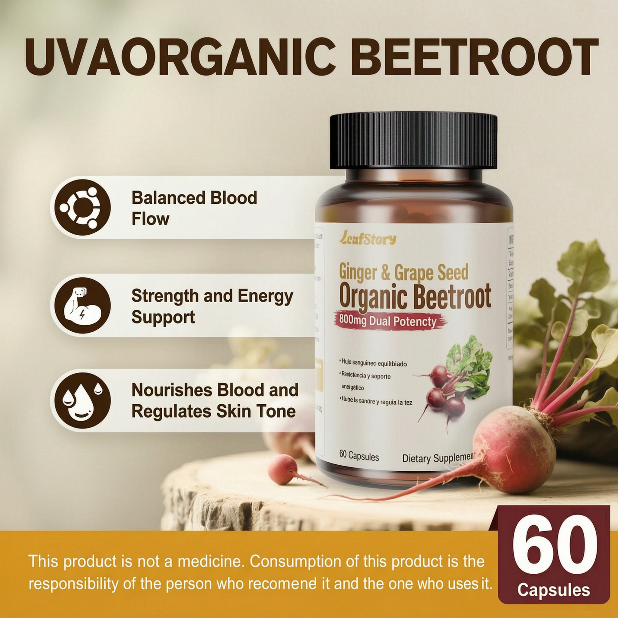 Beetroot Supplement 1000mg 20:1 Extract | 60 Count