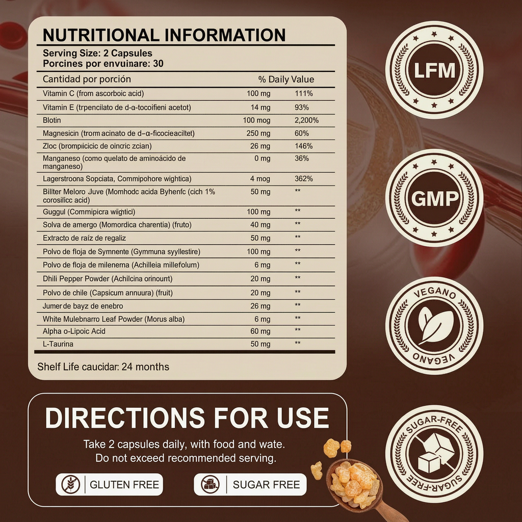 Blood Sugar Complex Supplement | 60 Capsules