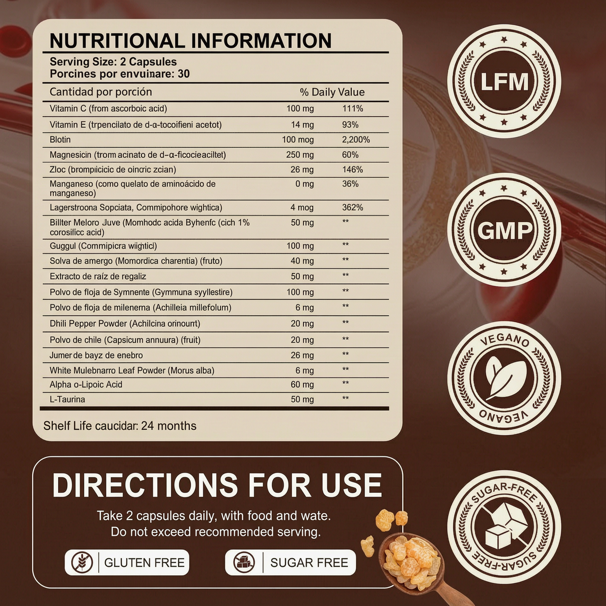 Blood Sugar Complex Supplement | 60 Capsules