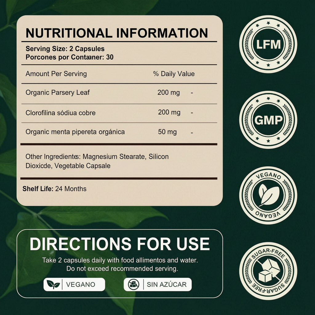 Chlorophyll Capsules Vegan Detox | 60 Count