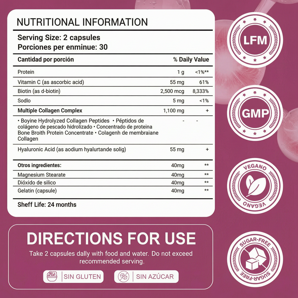 Collagen Pills for Women & Men, 60 Capsules