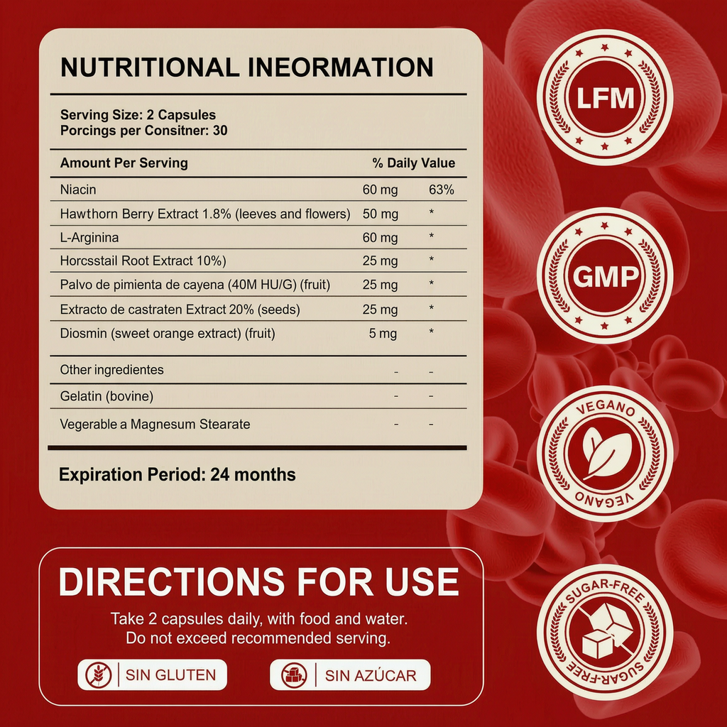 Blood Circulation Supplement | 60 Capsules