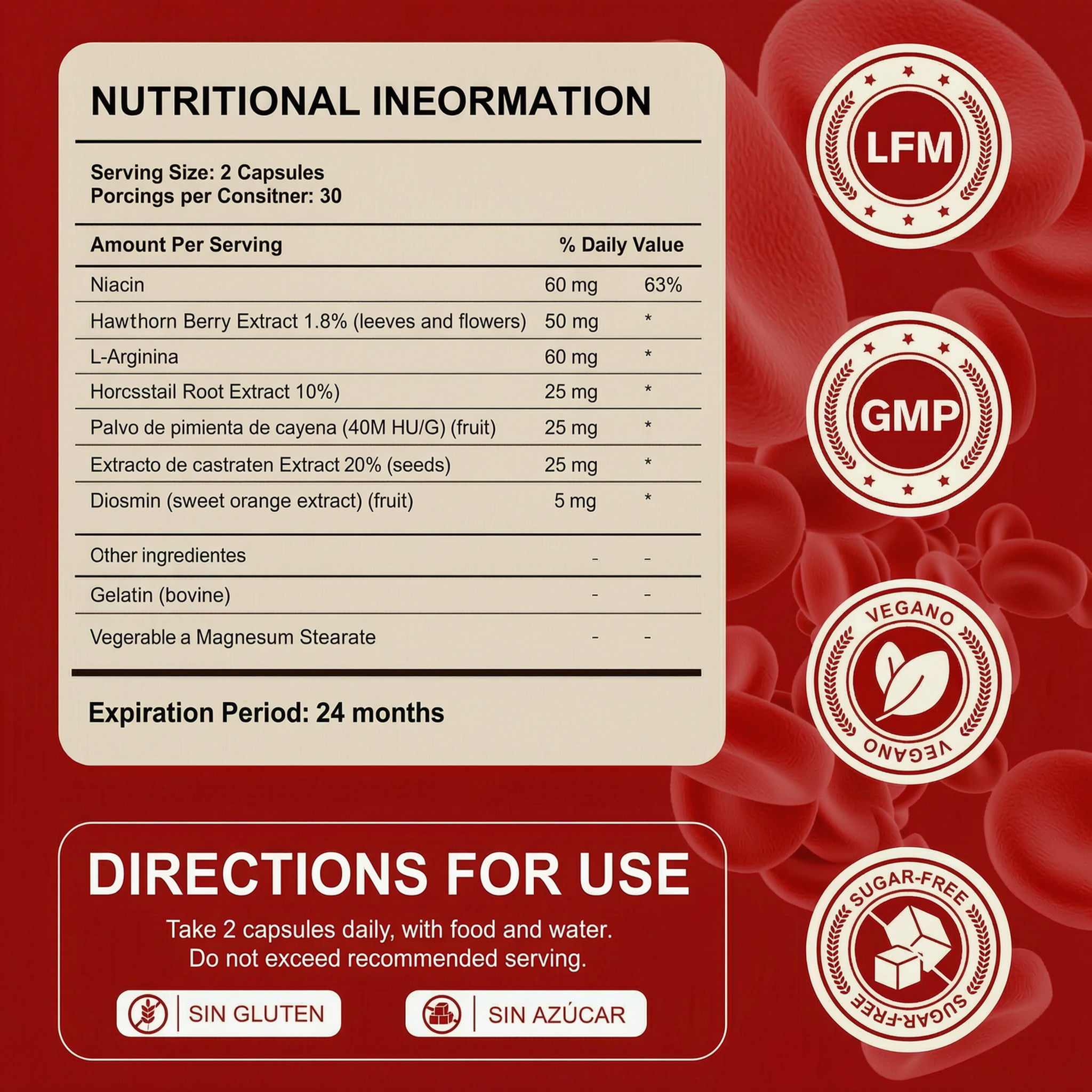 Blood Circulation Supplement | 60 Capsules