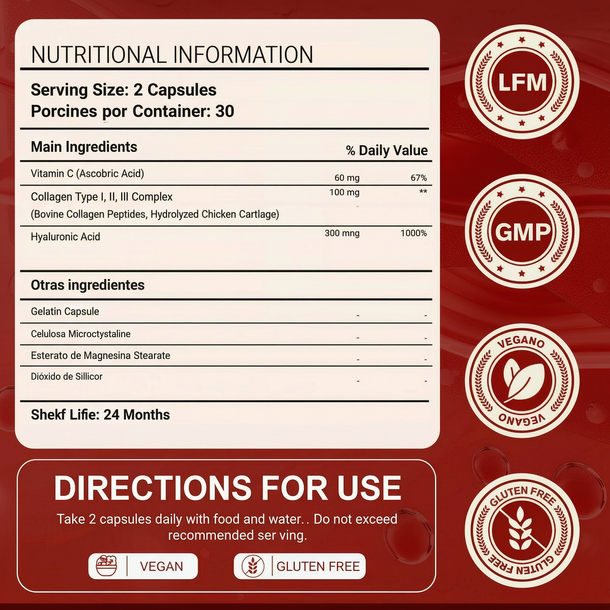 Collagen Pills with Hyaluronic Acid + Vitamin C