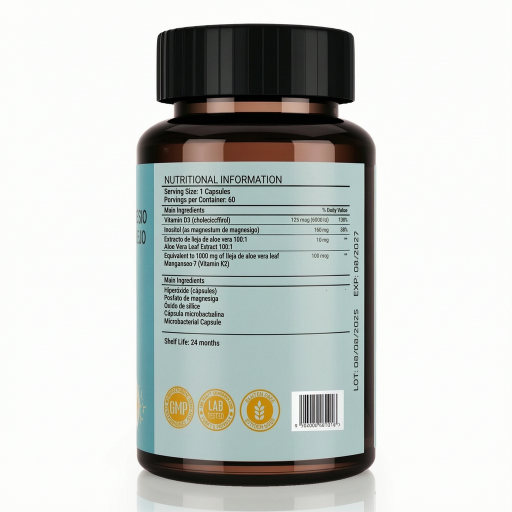 Magnesium Glycinate 1160mg + Aloe Vera | 60 Capsules