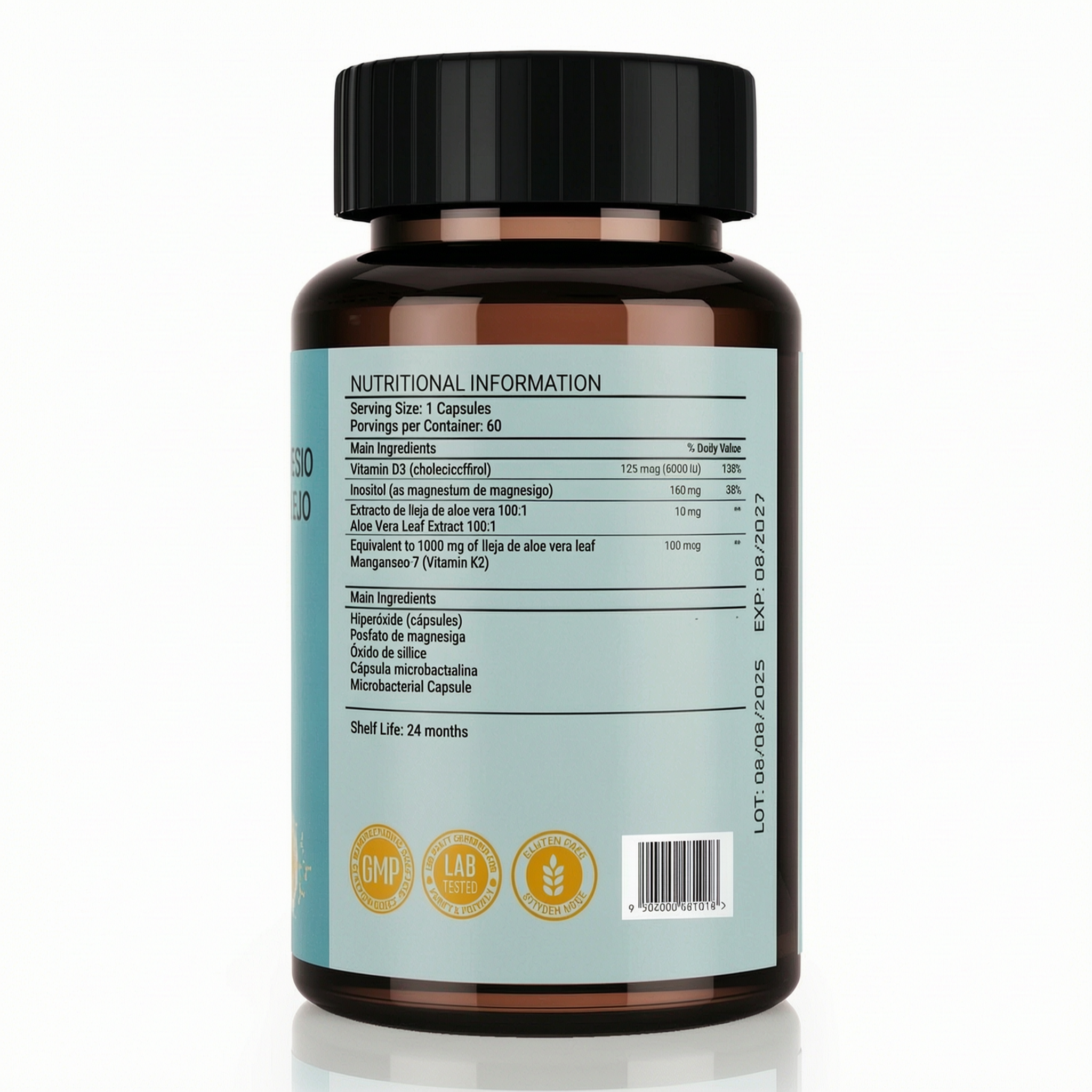 Magnesium Glycinate 1160mg + Aloe Vera | 60 Capsules