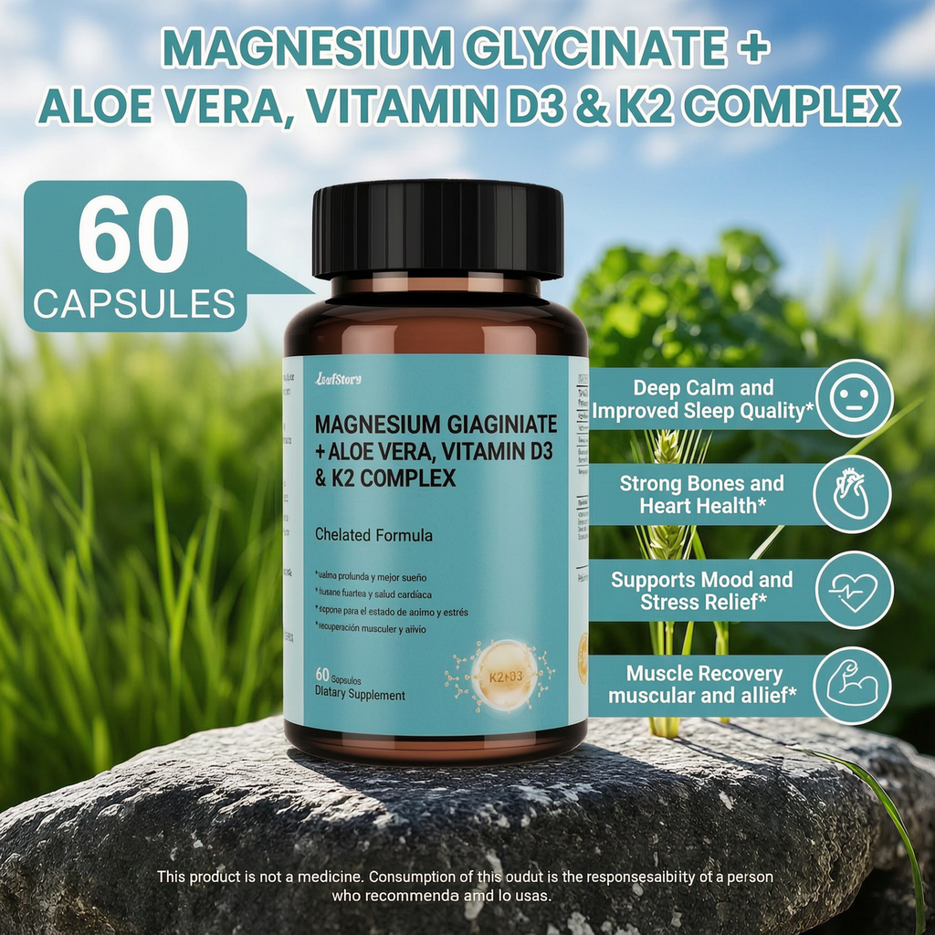 Magnesium Glycinate 1160mg + Aloe Vera | 60 Capsules