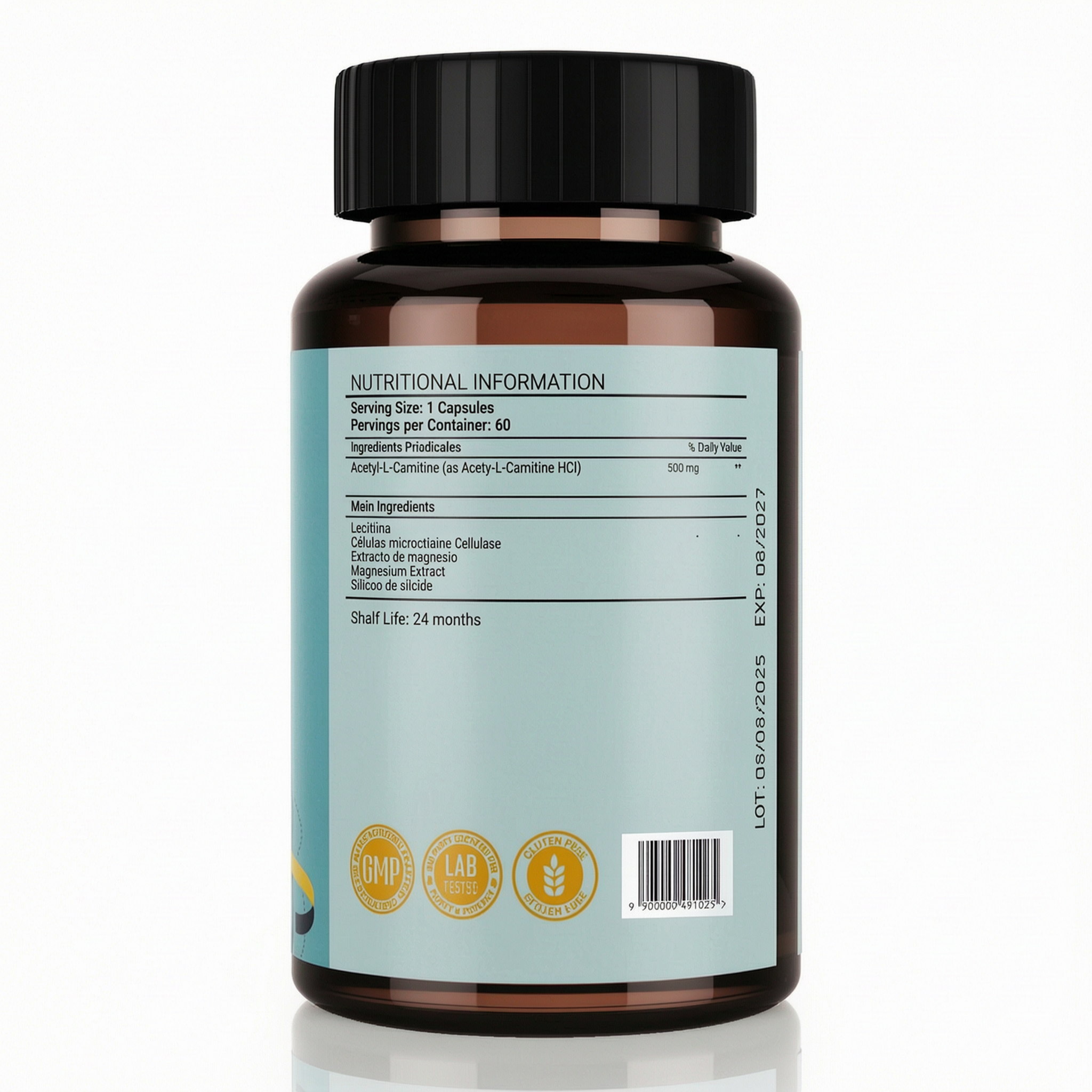 L-Carnitine 500 MG High Potency Amino | 60 Count