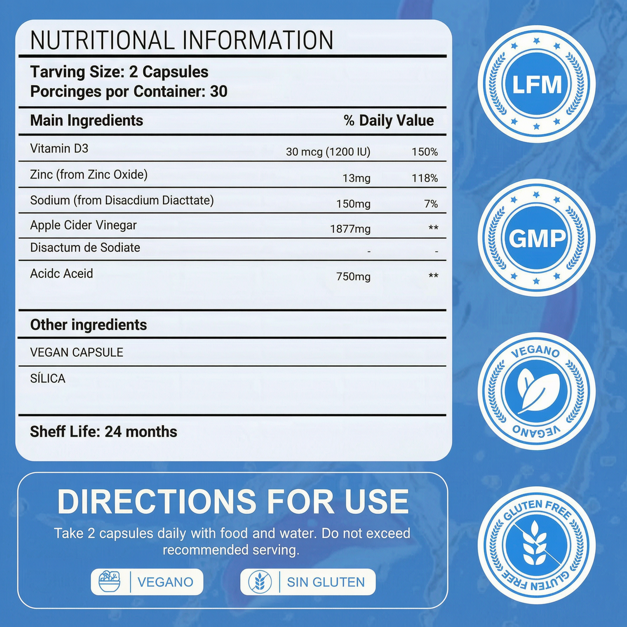 Capsules with Vitamin D and Zinc | 60 Count