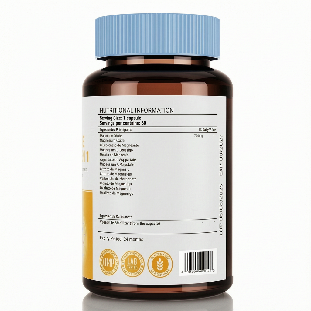Magnesium Complex 700mg 12 in 1 Magnesium Supplement | 60 Capsules