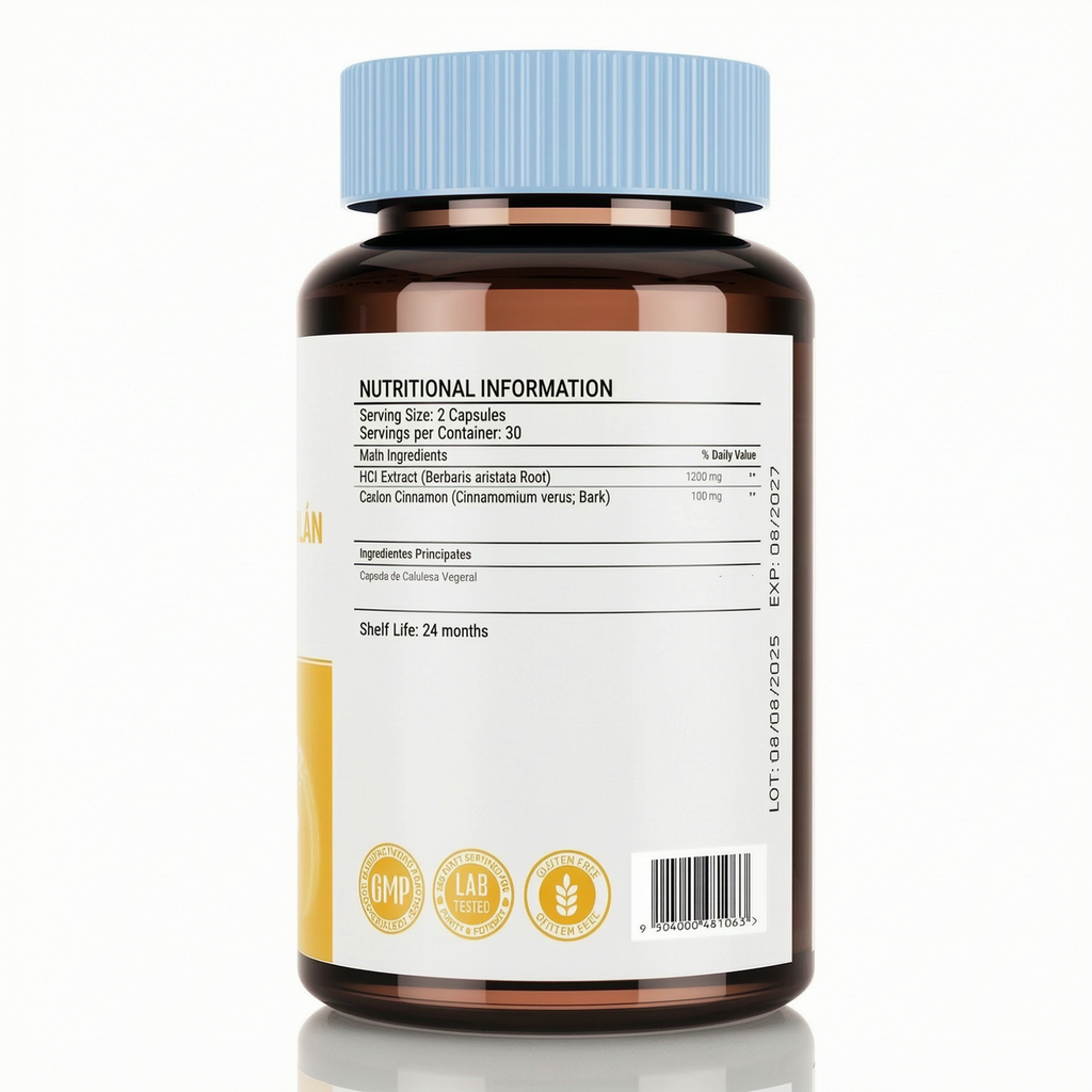 Berberine HCL 1200mg, 60 Capsules
