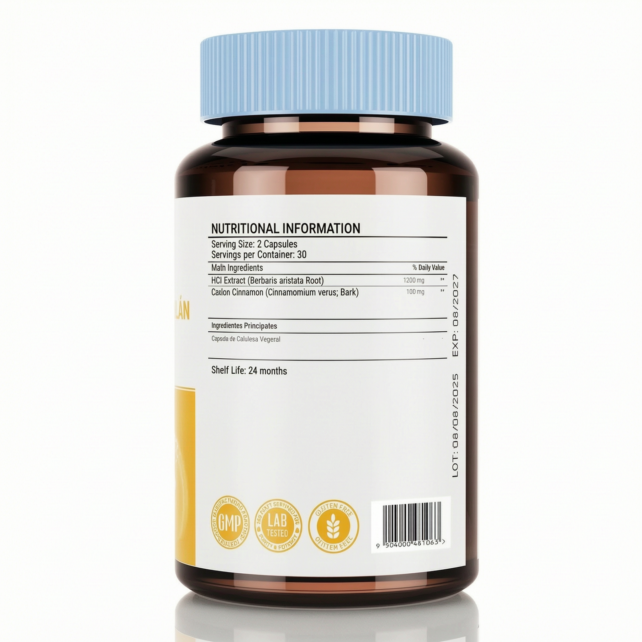 Berberine HCL 1200mg, 60 Capsules
