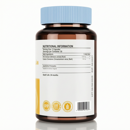 Berberine HCL 1200mg, 60 Capsules